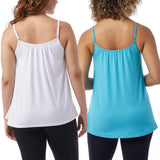 32 Degrees Cool Womens 2-Pack Lightweight Top Cami Heather Teal / White XL