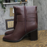 A New Day Womens Rhonda Under Knee Heeled Boots Block Heel Burgundy Red 10M