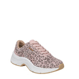 Dr.Scholl's Womens Walk Mode Sneaker Low Top Lace Blush Pink Leopard 8.5M
