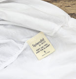 Splendid Womens Long Sleeve V-Neck Maternity T-Shirt P80015-10 White S