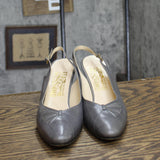 Salvatore Ferragamo Womens Vintage Leather Heels Pumps 1678aad86b2e96 Gray 7.5AA