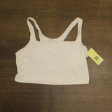 All In Motion Light Support Rib Squareneck Cropped Sports Bra Cream Off White XL