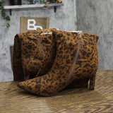 A New Day Mid-Calf Cone Heel Boots with Memory Foam Leopard Brown Multi 7M