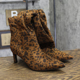 A New Day Womens Justice Boots Animal Print Mid-Calf Light Brown Cheetah 6.5M