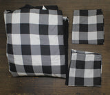 Serta Clean Alex Soft Modern Plaid 3 Piece Comforter Set Black / White King