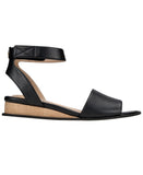 Giani Bernini Womens Constancia Ankle Strap Wedge Sandals Black Smooth 6M