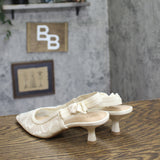 A New Day Womens Milan Slingback Lace Slip On Kitten Heels Cream Off White 7M