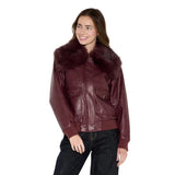 Wild Fable Womens Faux Leather Bomber Jacket 94656100 Red S