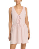 Aqua Womens Stripe Poplin Front Tie Mini Dress S2098D-2BL Rose Pink / White M