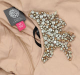 Vince Camuto Womens Petite Embellished Woven Capelet Gown Blush Pink 12P