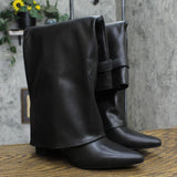 A New Day Womens Tambra Fold Over Tall Boots 90975074 Black 9.5M
