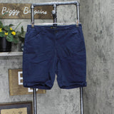 Lee Womens Regular Fit Mid Rise Khaki Shorts Navy Blue See Measurements