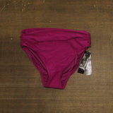 Carmen Marc Valvo Womens Classic Shirred Waist Bikini Bottom Azalea Purple M