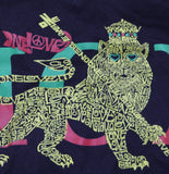 La Pop Art Juniors Graphic Zion Lion 'Love' V Neck T Shirt Black Multi 2XL