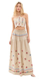 Agua Bendita Womens Serenity Linen Blend Crop Halter Top 17057 Blush Brown L