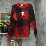 Woolrich X TGT Buffalo Check Pullover Fuzzy Sweater 94611933 Black / Red M