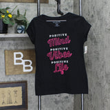 Wound Up Womens Graphic Positive T-Shirt Tee 1667d0422c5144 Black XL