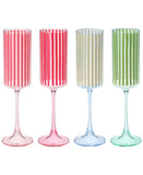 MCYS Striped Champagne Flutes Set of 4 10 in.