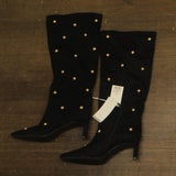 A New Day Justice Studded Faux Suede Mid-Calf Boots 94568947 Jet Black 10M