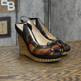 Patricia Pratt Womens High Wedge Heels Shoes Brown Multicolor EU 36