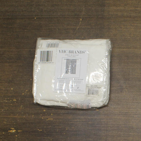 VHC Brands Panel Pair Rod Pocket Ruched Window Curtain Soft White 36x63