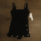 Beyond Control Womens Grommet Detail Square Neck Swim Dress One Piece Black 10