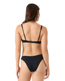 Roxy Solid Beach Classics Regular High Leg Bikini Bottom Anthracite Black M
