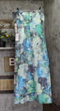 Aidan Mattox by Adrianna Papell Floral Jacquard Pleated Gown Dress Blue Multi 10