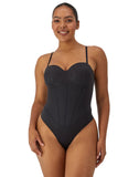 Maidenform Womens Firm Control Tummy Shaping Multiway Thong Bodysuit Black 2XL