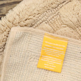 Knightsbridge 100% Soft Plus Cotton Non Slip Bath Rug Brown 21x34