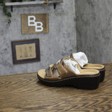 Clarks Merliah Karli Wedge Sandal 26158230 Metallic Brown Black 5.5M