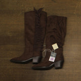 Universal Thread Patsy Tall Fringe Western Boots Cowgirl Chocolate Brown 6.5M`