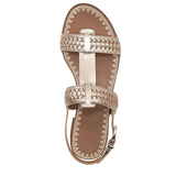 Naturalizer Nia Strappy Slingback Sandal Leather Block Heel Champagne Brown 5M