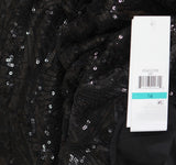 DKNY Womens Sequinned Pleated Tie-Waist Evening Gown ED4GZ398 Black 16