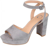 Journee Collection Womens Open Toe Strappy Platform Pumps NAIRRI-GRY Gray 8M