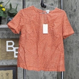 A New Day Women's Short Sleeve Eyelet Top 564828 Pink L