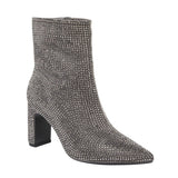 A New Day Womens Gloria Low Shaft Heeled Rhinestones Boots Silver Gray 7M