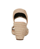 Easy Spirit Womens Ariella Espadrille Wedge Sandals Black / Natural Brown 7M