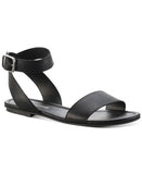 Sun + Stone Womens Miiah Faux Leather Flat Sandals 10012599400 Black 5.5M