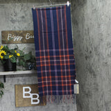 Style & Co. Womens Tartan Plaid Scarf Fringe SC9542501 Navy Blue Multi