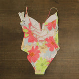 Sanctuary Charming Floral V-Wire One-Piece Swimsuit SACM25256 White Multi XL