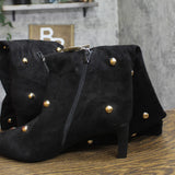 A New Day Studded Faux Suede Mid-Calf Boots 94568948 Jet Black / Gold 11M