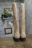 DV Dolce Vita Womens Kit Western Knee High Cowboy Boot Faux Suede Stone Brown 8M