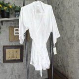 Linea Donatella Womens Bride Satin Wrap Robe BDS091 White XL
