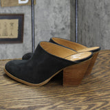 Nine West Women's Block Heel Hannah Leather Mule 25001062-169 Black Leather 6.5M