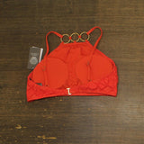 Vince Camuto Womens Crochet High-Neck Ring Bikini Top V33780 Tangerine Orange M