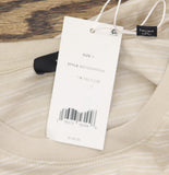Vince Short Sleeve Stripe Loose Knit Crew T-Shirt Coyote Brown / Off White S