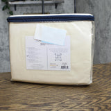Color Sense 300 Thread Cotton Sateen 4-Piece Sheet Set Ivory Off White Queen