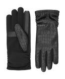 Isotoner Signature Womens Leather Gloves Stretch 557M1 Black S/M