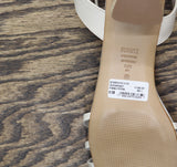Schutz Womens Alexandra Mid Block Sandals Pearl Off White 8.5B